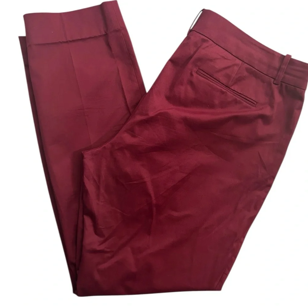 J.Crew Women’s Café Capri Pants Burgundy‎ Red Size 12 Tall